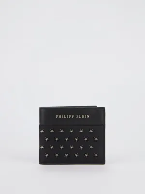 Black Star Studded French Wallet