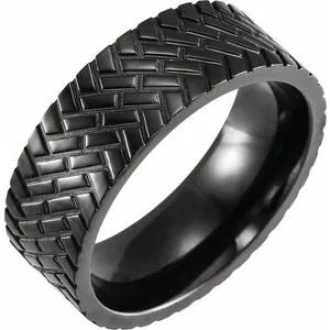 Black Titanium 8mm Band Size 11.5