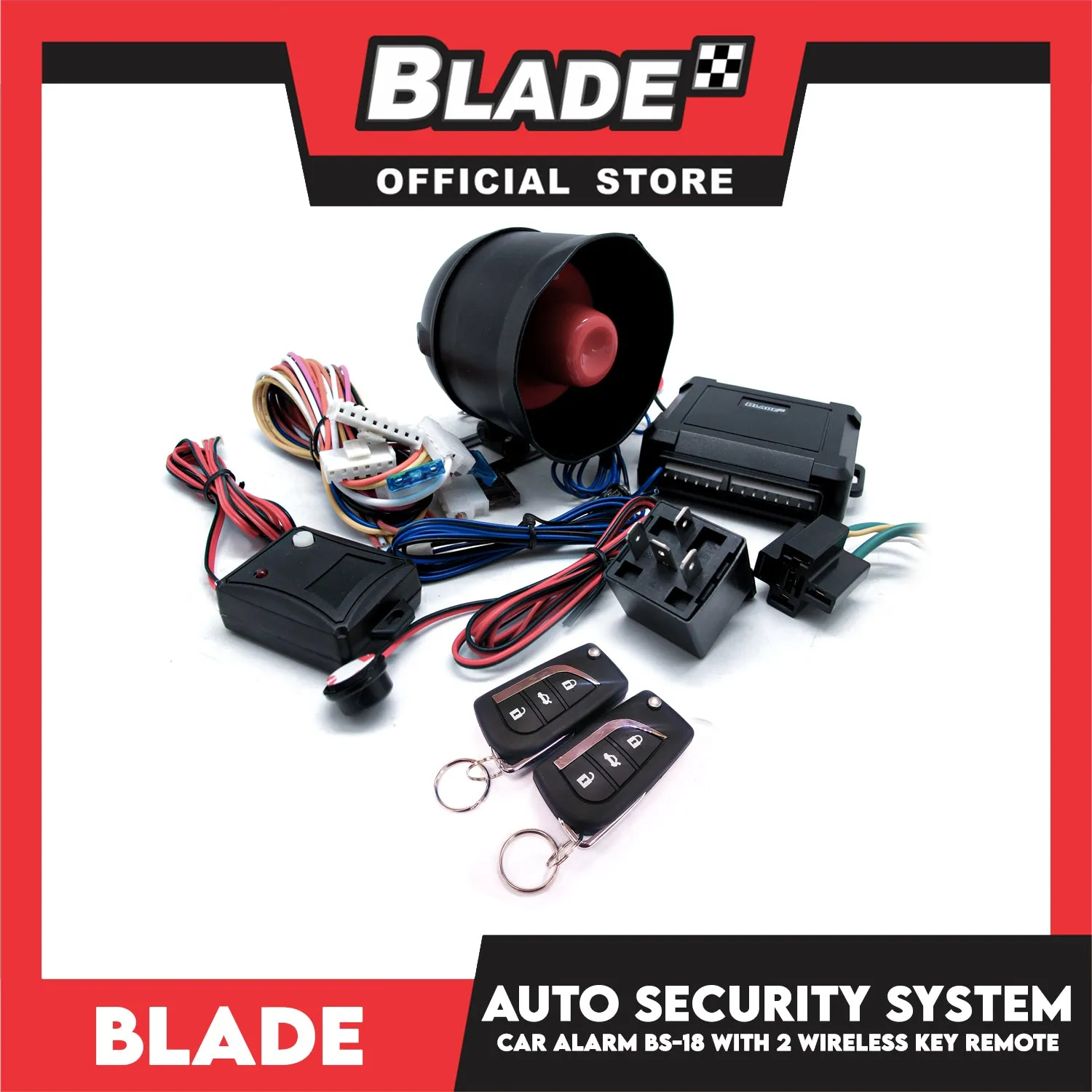 Blade Car Alarm BS-18 Auto Security Keyless Entry System With Anti Theft Protection