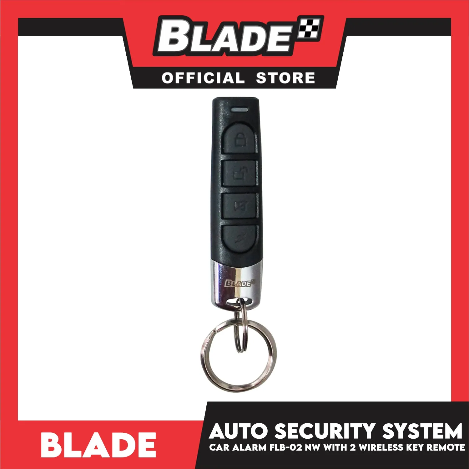 Blade Car Alarm FLB-02 NW Auto Security Keyless Entry System with 2 Remote Controls & Siren Sensor- 12V Universal Remote Auto Door Lock/Unlock