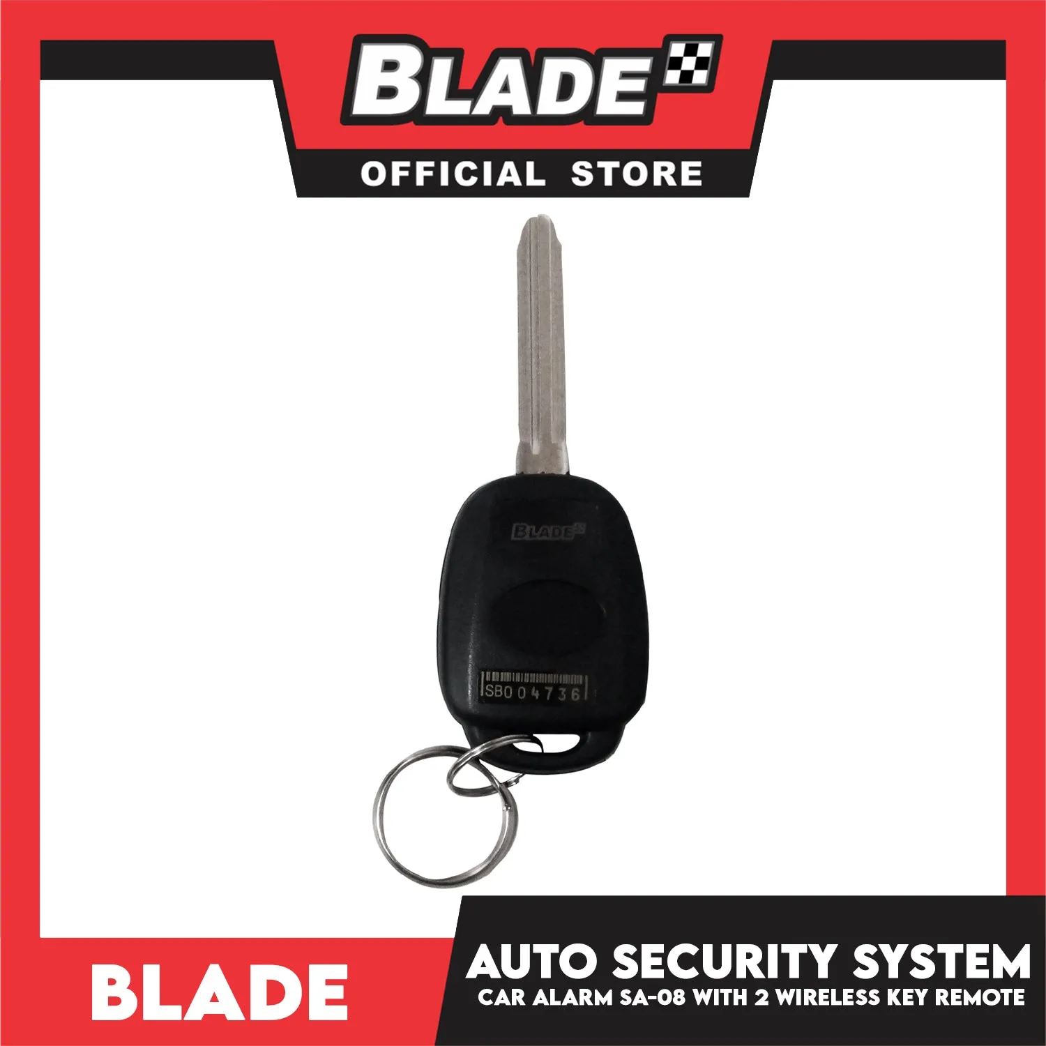 Blade Car Alarm SA-08 Auto Security Keyless Entry System with 2 Remote Controls & Siren Sensor- 12V Universal Remote Auto Door Lock/Unlock