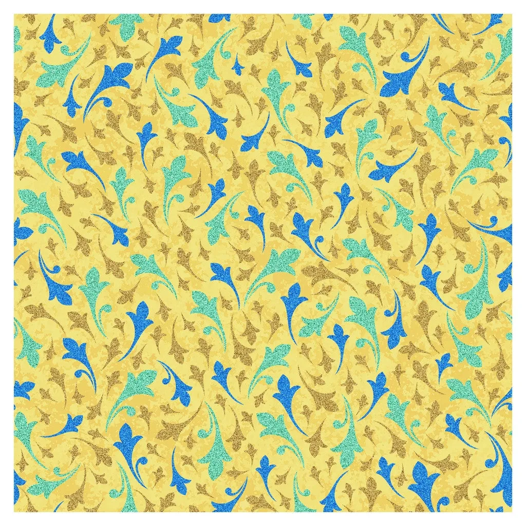 Blue Moroccan Glitter Adhesive Vinyl Sheet