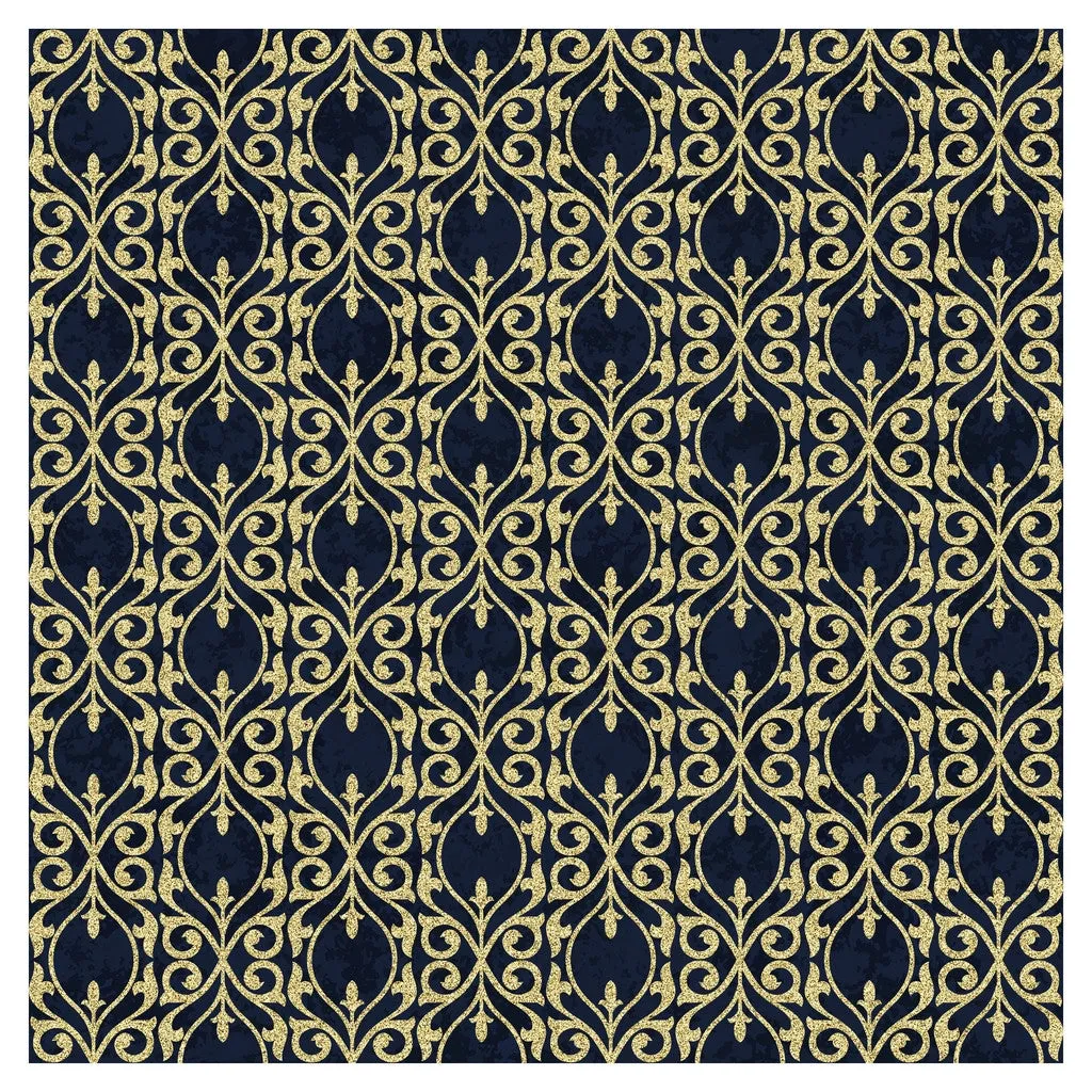 Blue Moroccan Glitter Adhesive Vinyl Sheet