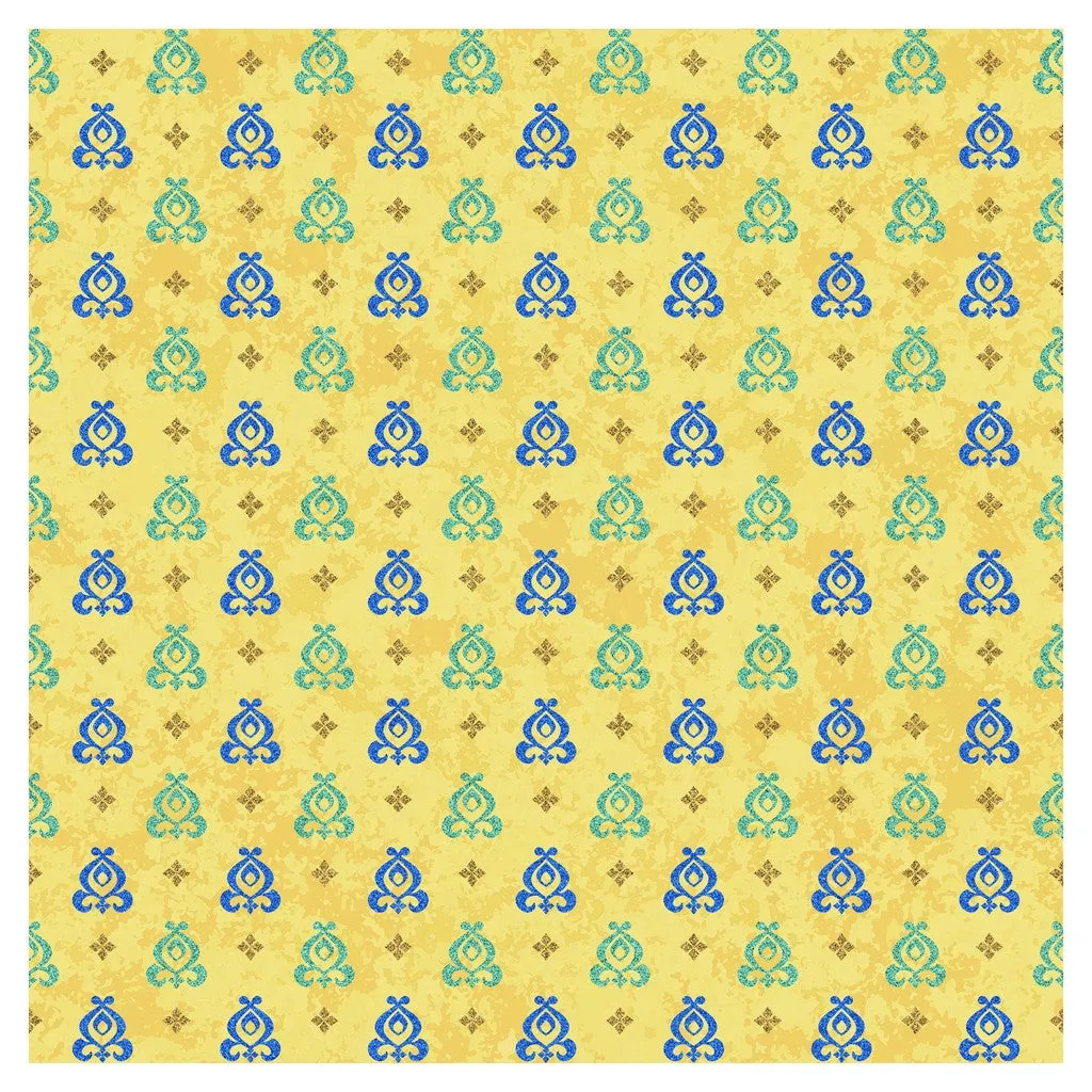Blue Moroccan Glitter Adhesive Vinyl Sheet