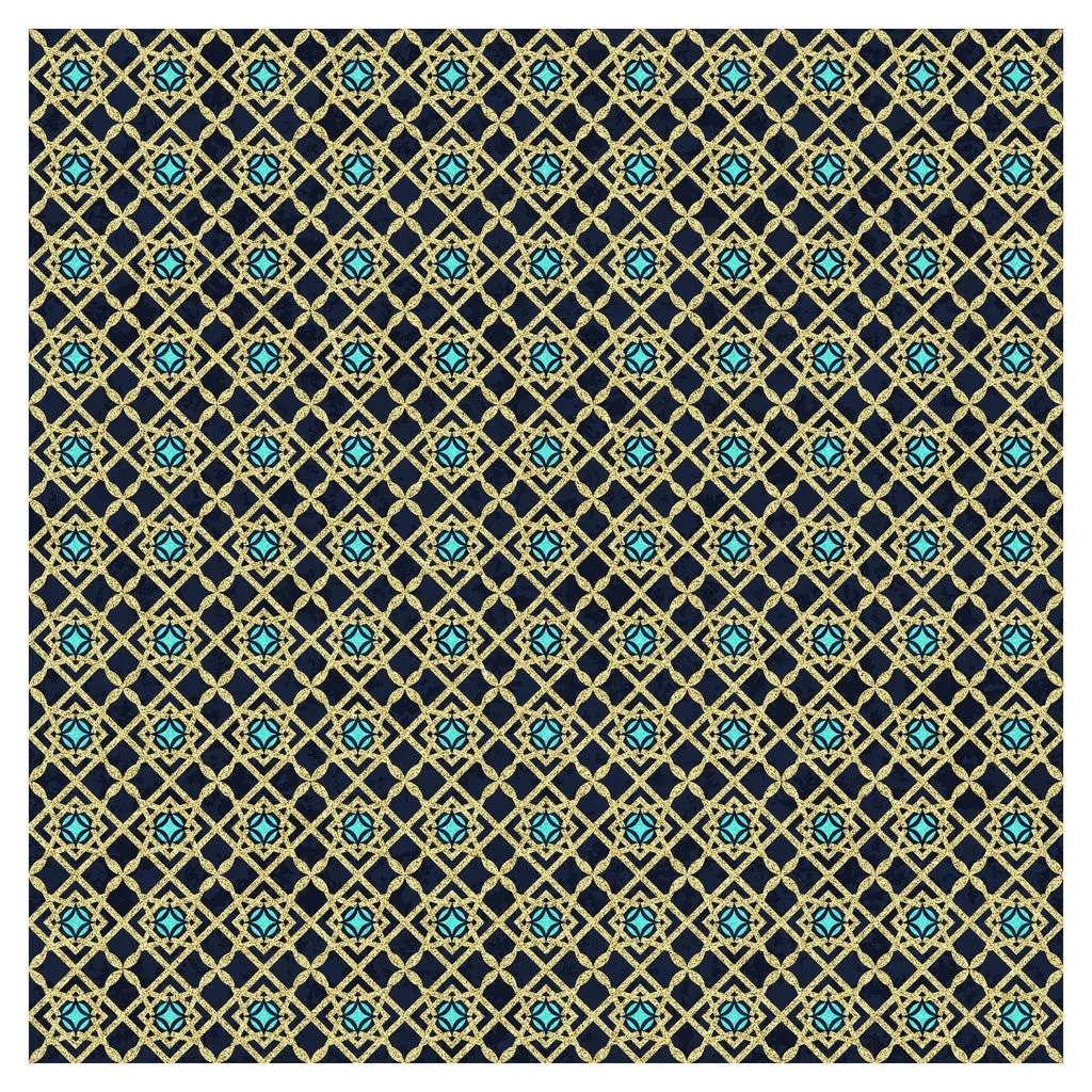 Blue Moroccan Glitter Adhesive Vinyl Sheet