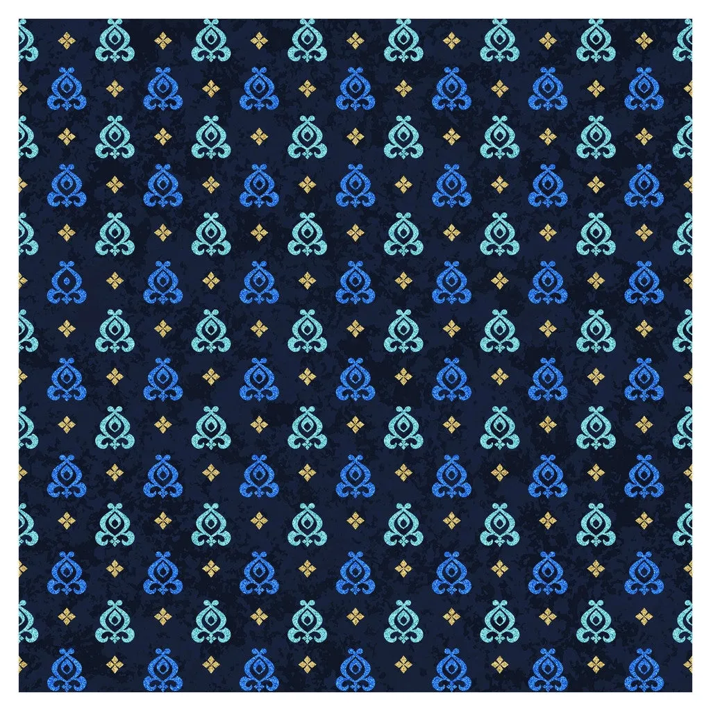 Blue Moroccan Glitter Adhesive Vinyl Sheet