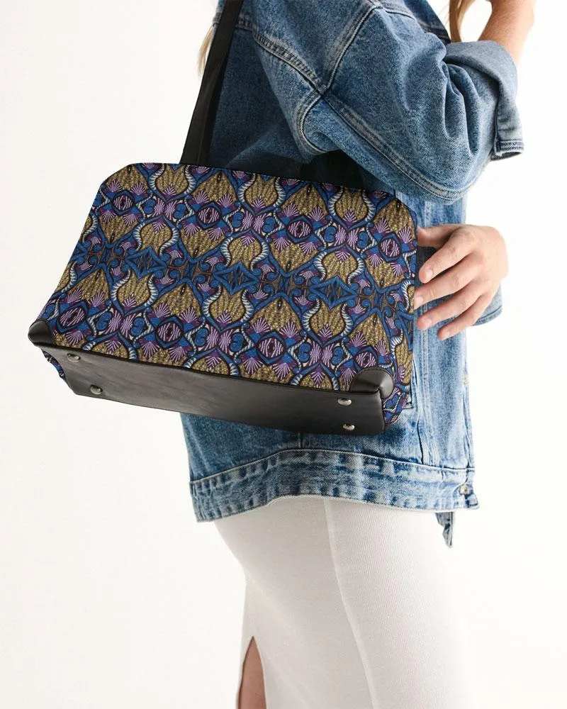 Blue Purple African Print Shoulder Bag