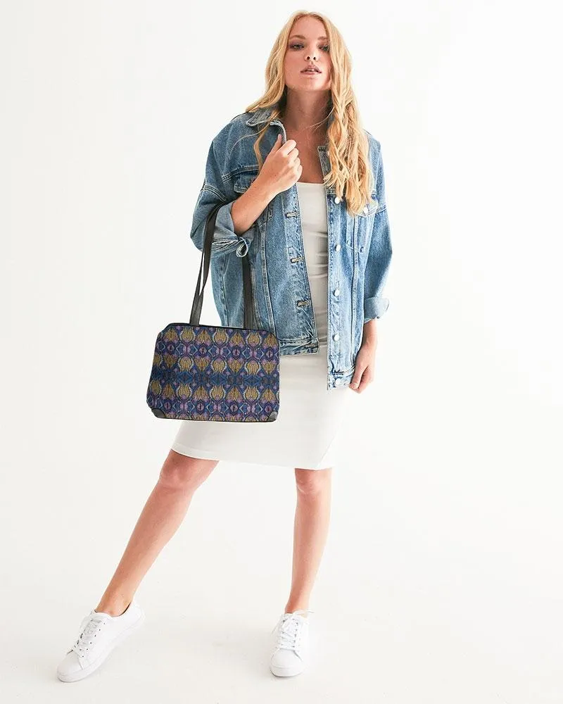 Blue Purple African Print Shoulder Bag