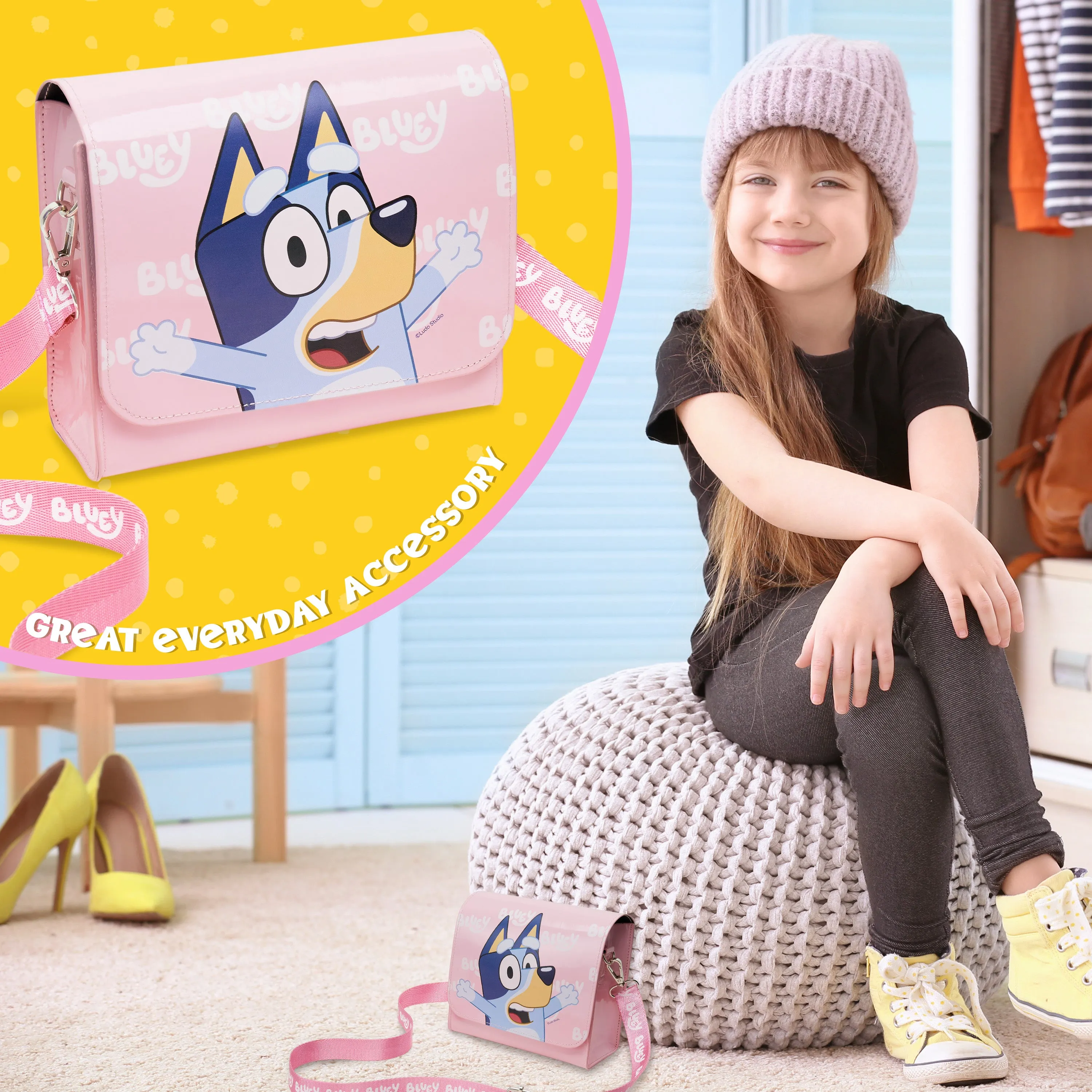 Bluey Girls Handbag - Cute Shoulder Bag for Kids, Adjustable Strap - Girls Gifts