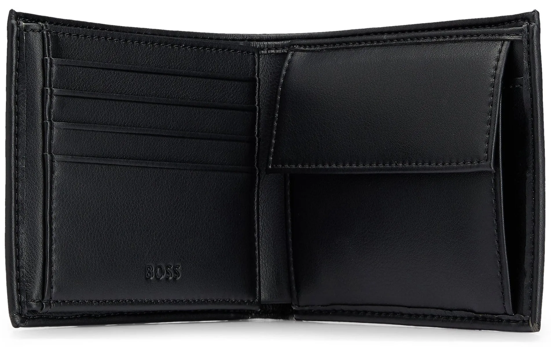 Boss Ray 4 Card & Coin Pocket Wallet In Black