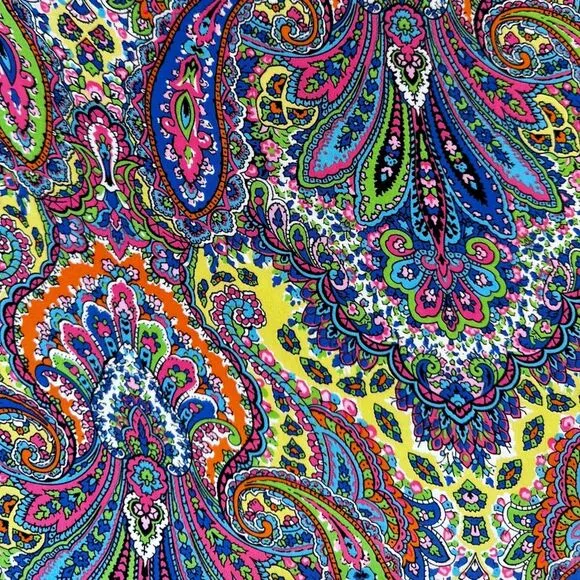 Boston Proper Silk Multicolor Paisley 90s Y2K Style Midi Skirt Size M