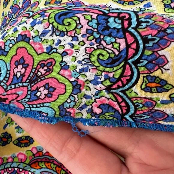 Boston Proper Silk Multicolor Paisley 90s Y2K Style Midi Skirt Size M