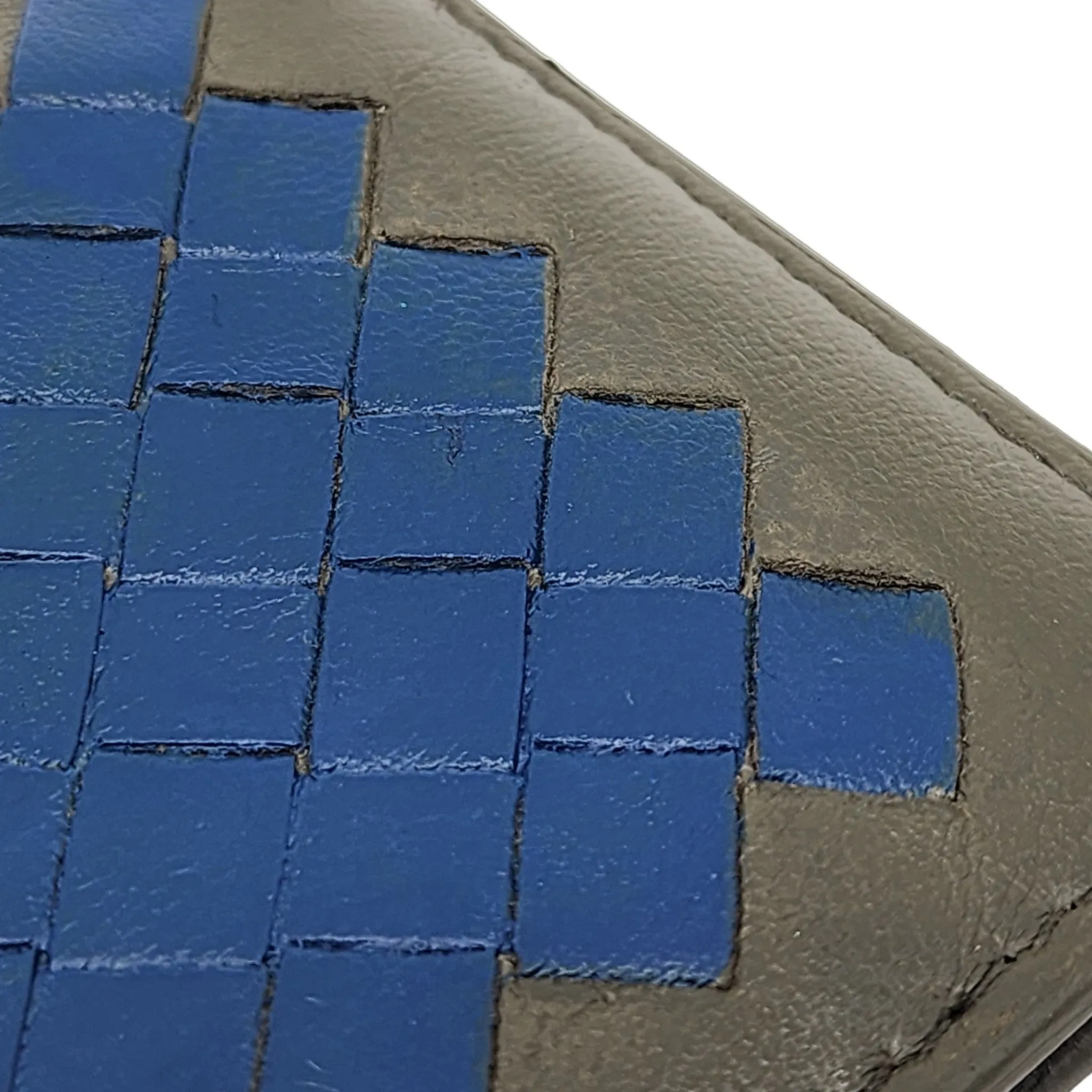 Bottega Veneta Nappa Intrecciato Bi-Fold Wallet in Gray Blue