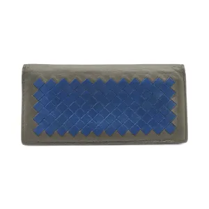 Bottega Veneta Nappa Intrecciato Bi-Fold Wallet in Gray Blue