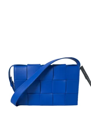 Bottega Veneta NWT Cobalt Blue Maxi Intrecciato Cassette Crossbody Bag