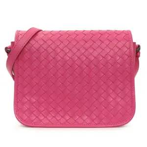 Bottega Veneta Pink Nappa Intrecciato Mini Flap Crossbody