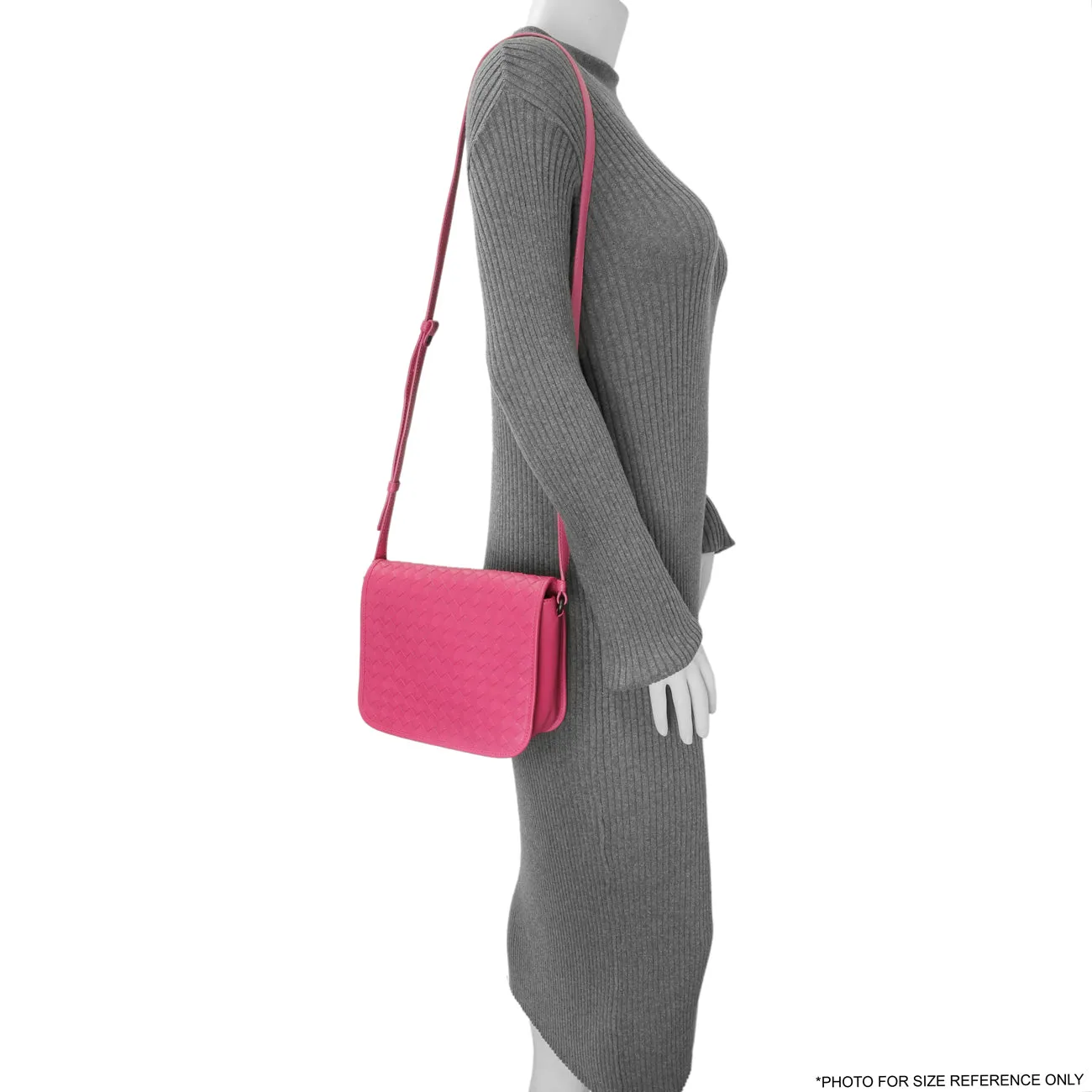 Bottega Veneta Pink Nappa Intrecciato Mini Flap Crossbody