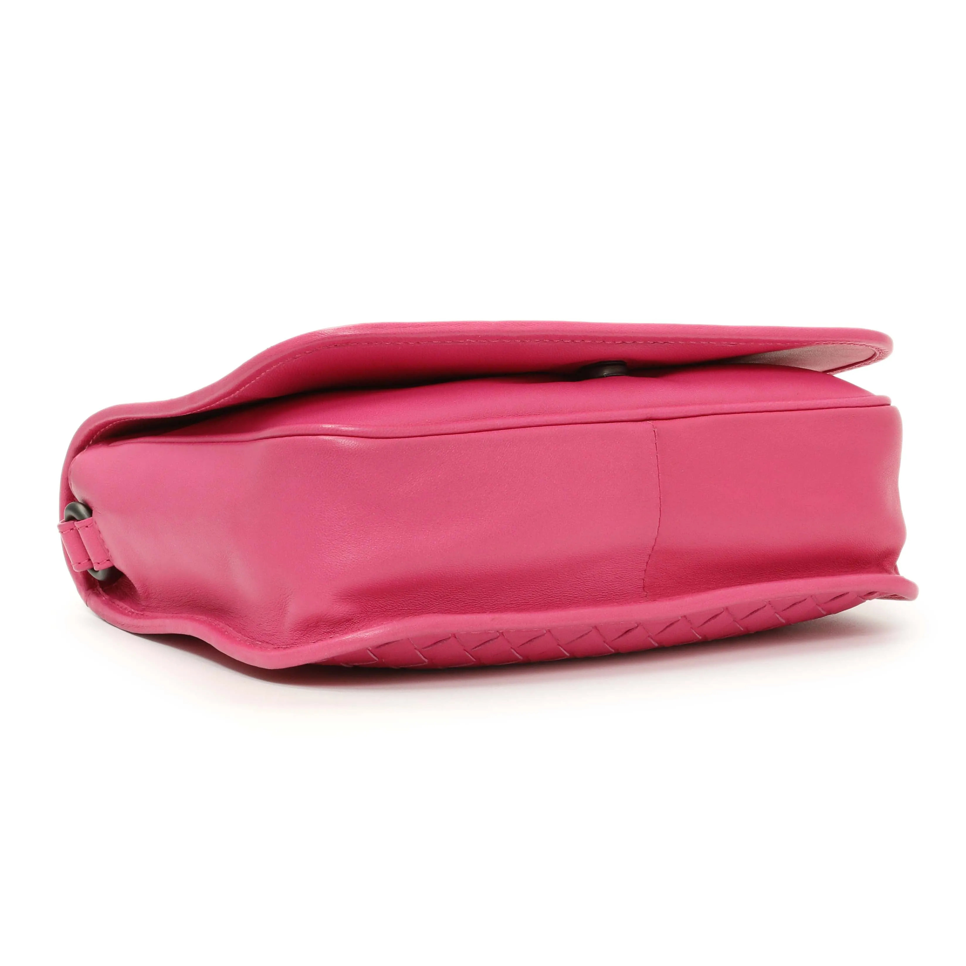 Bottega Veneta Pink Nappa Intrecciato Mini Flap Crossbody