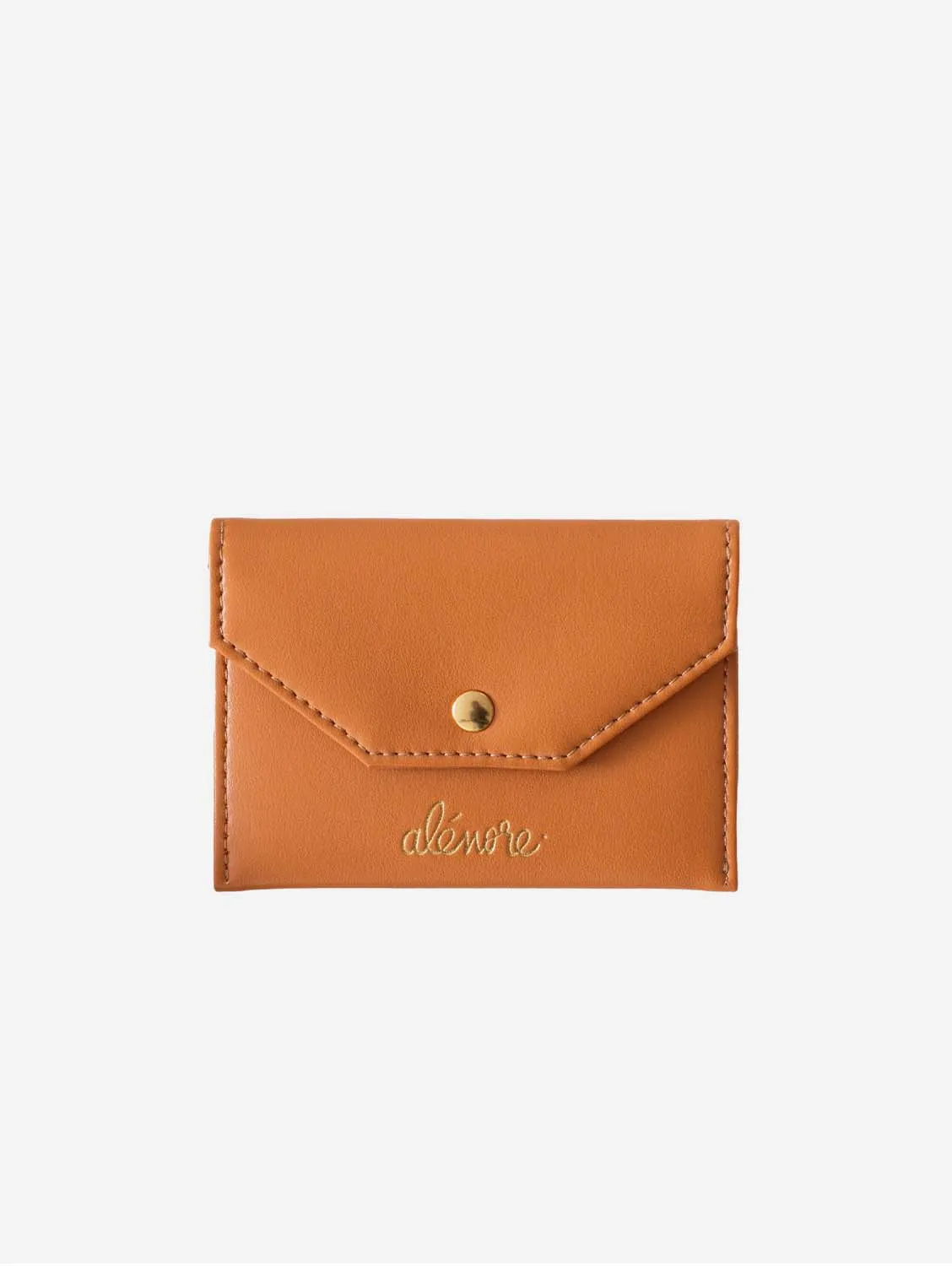 Bouton Golden Vegan Apple Leather Card Holder | Camel
