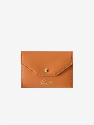 Bouton Golden Vegan Apple Leather Card Holder | Camel
