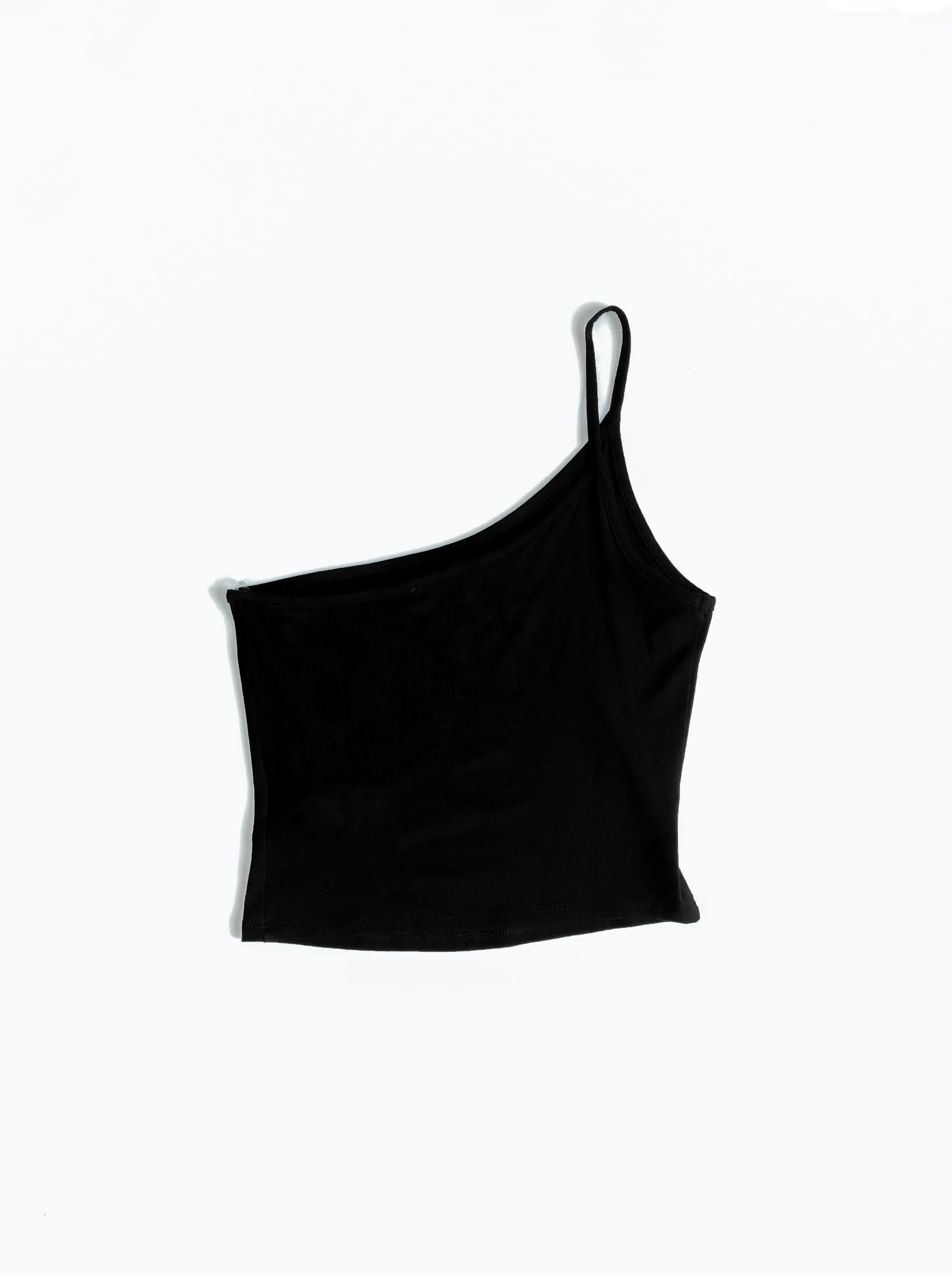 Brooklyn Asymmetrical Crop Top - Black