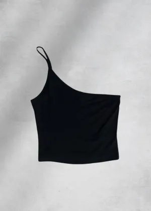 Brooklyn Asymmetrical Crop Top - Black