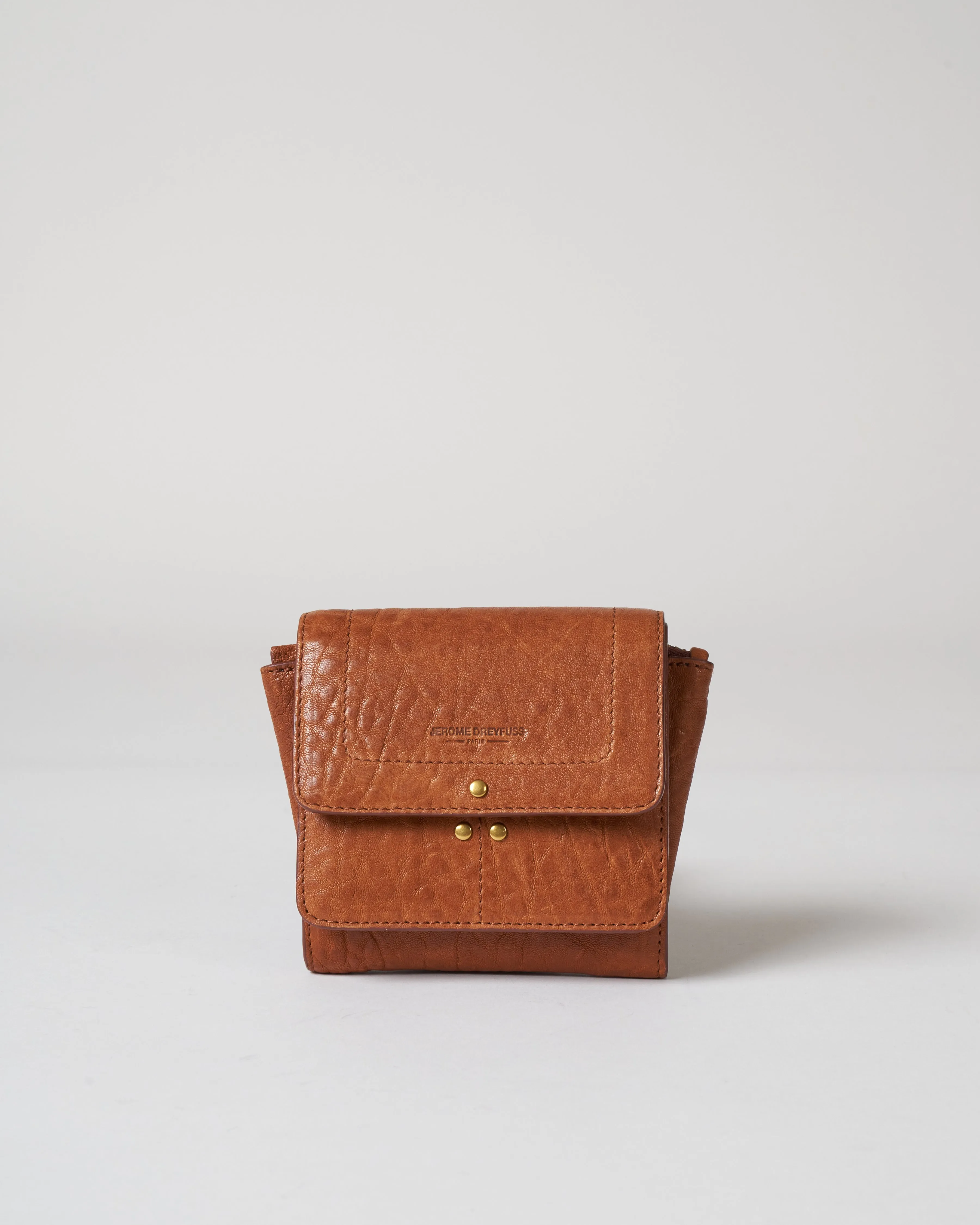 bubble lambskin wallet - camel