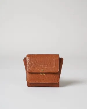bubble lambskin wallet - camel