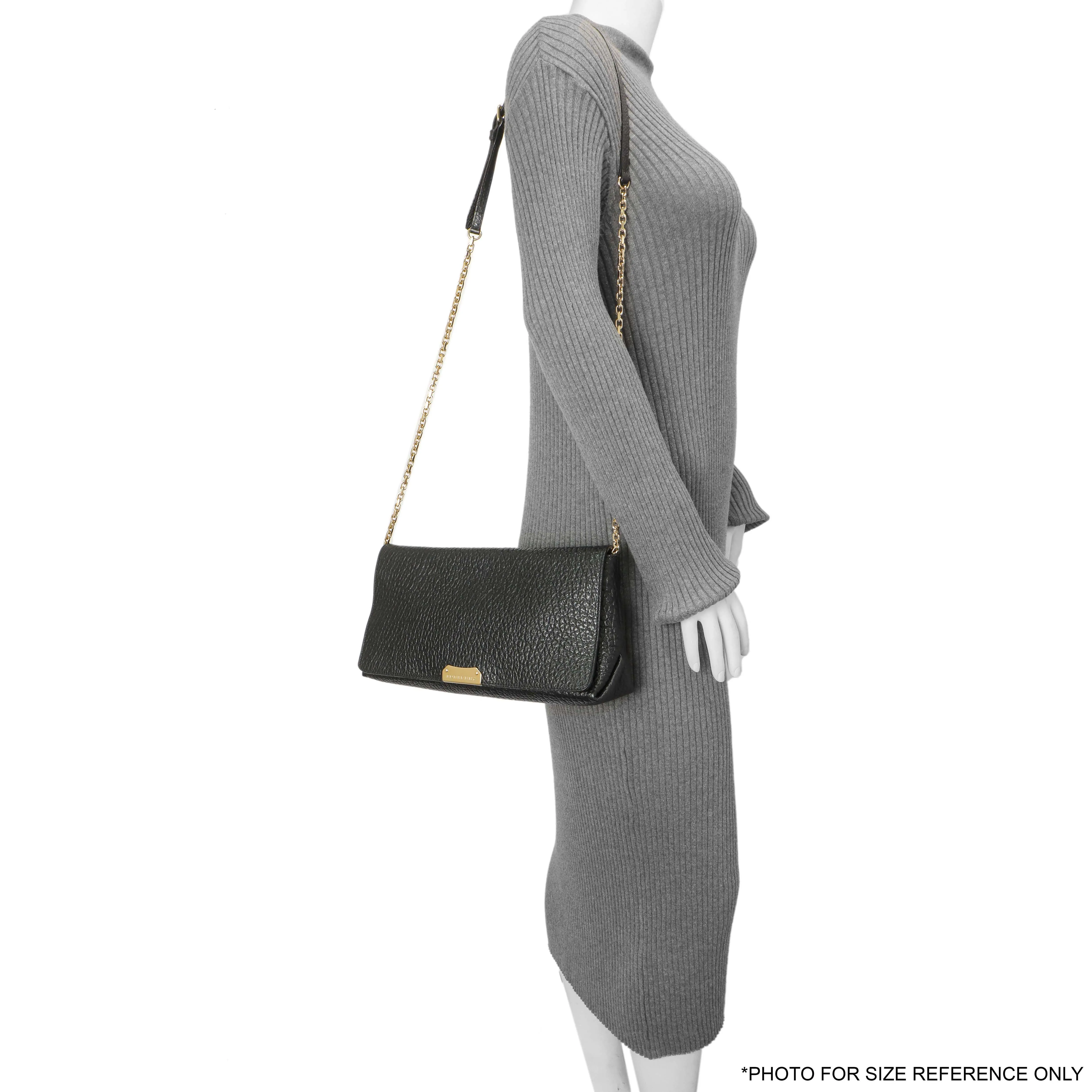 Burberry Black Grained Calfskin Mildenhall Crossbody