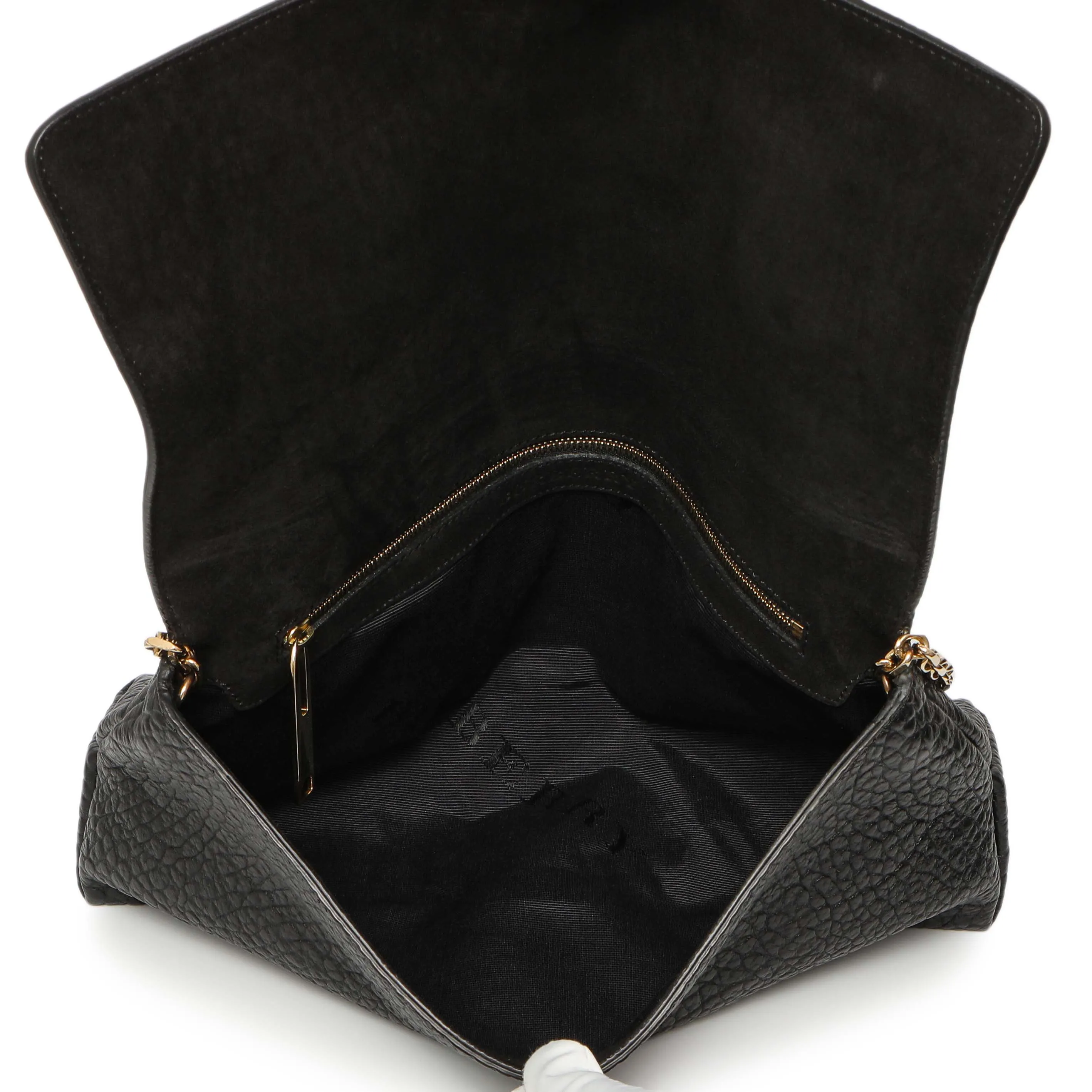 Burberry Black Grained Calfskin Mildenhall Crossbody
