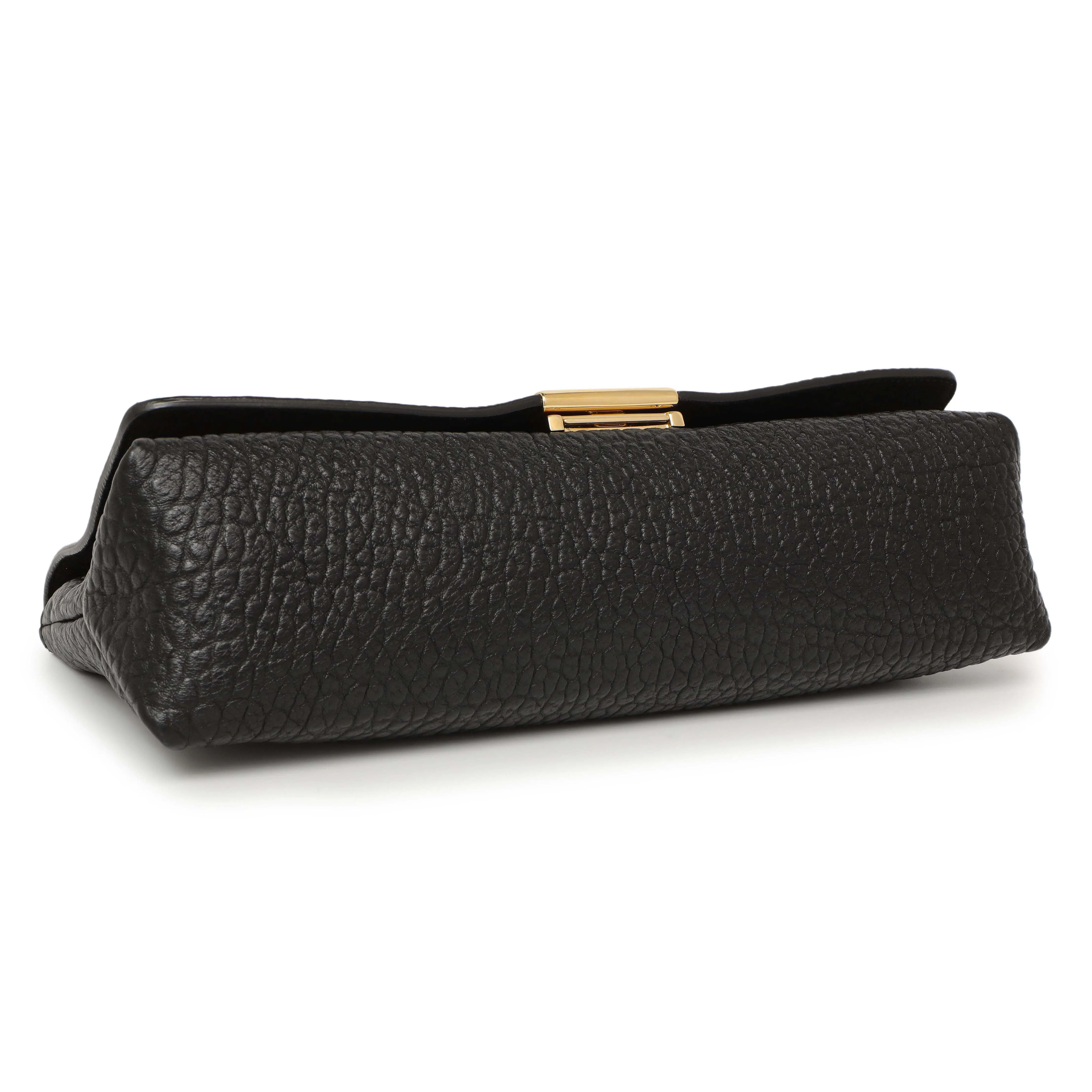 Burberry Black Grained Calfskin Mildenhall Crossbody