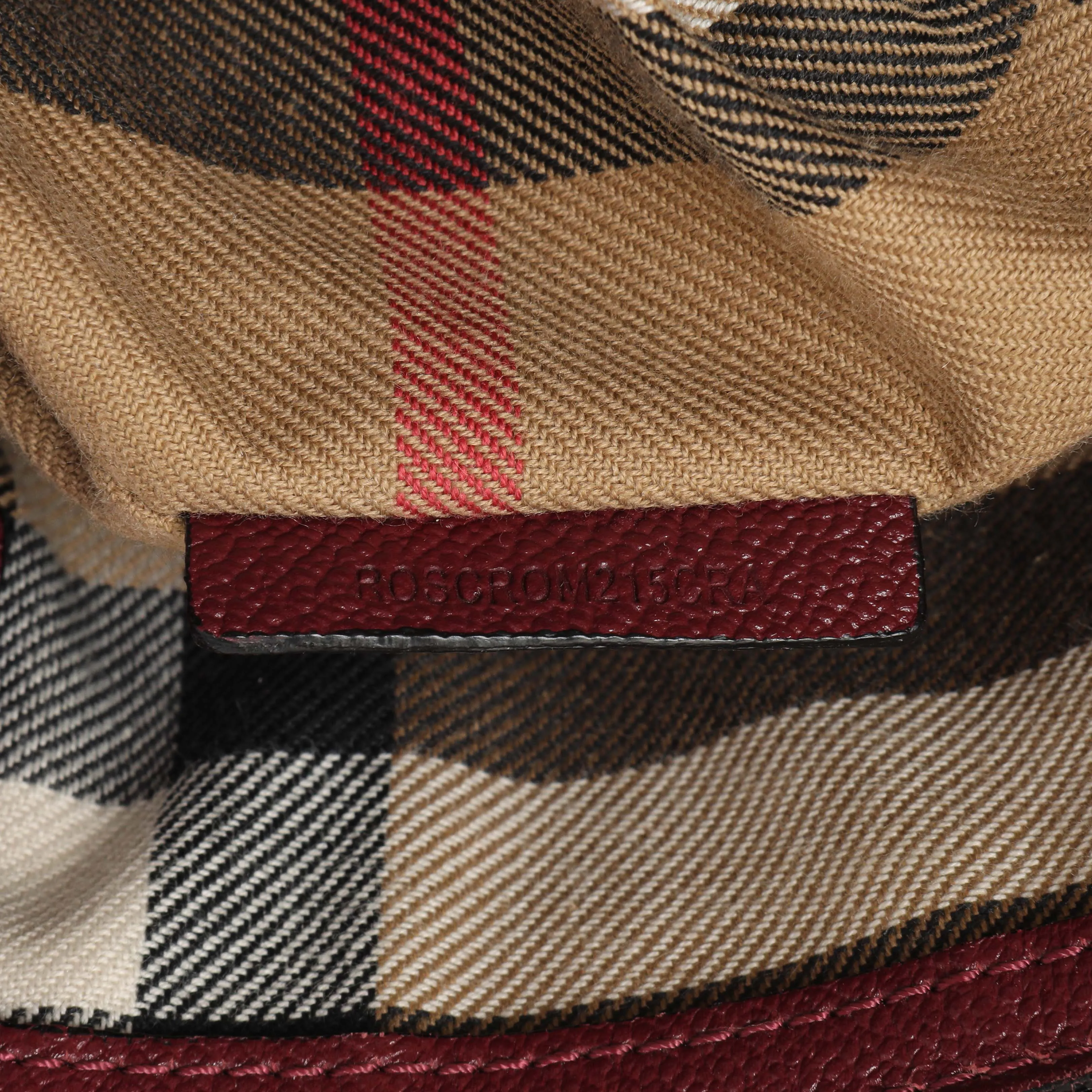 Burberry Burgundy Grained Calfskin Small Helmsley Crossbody