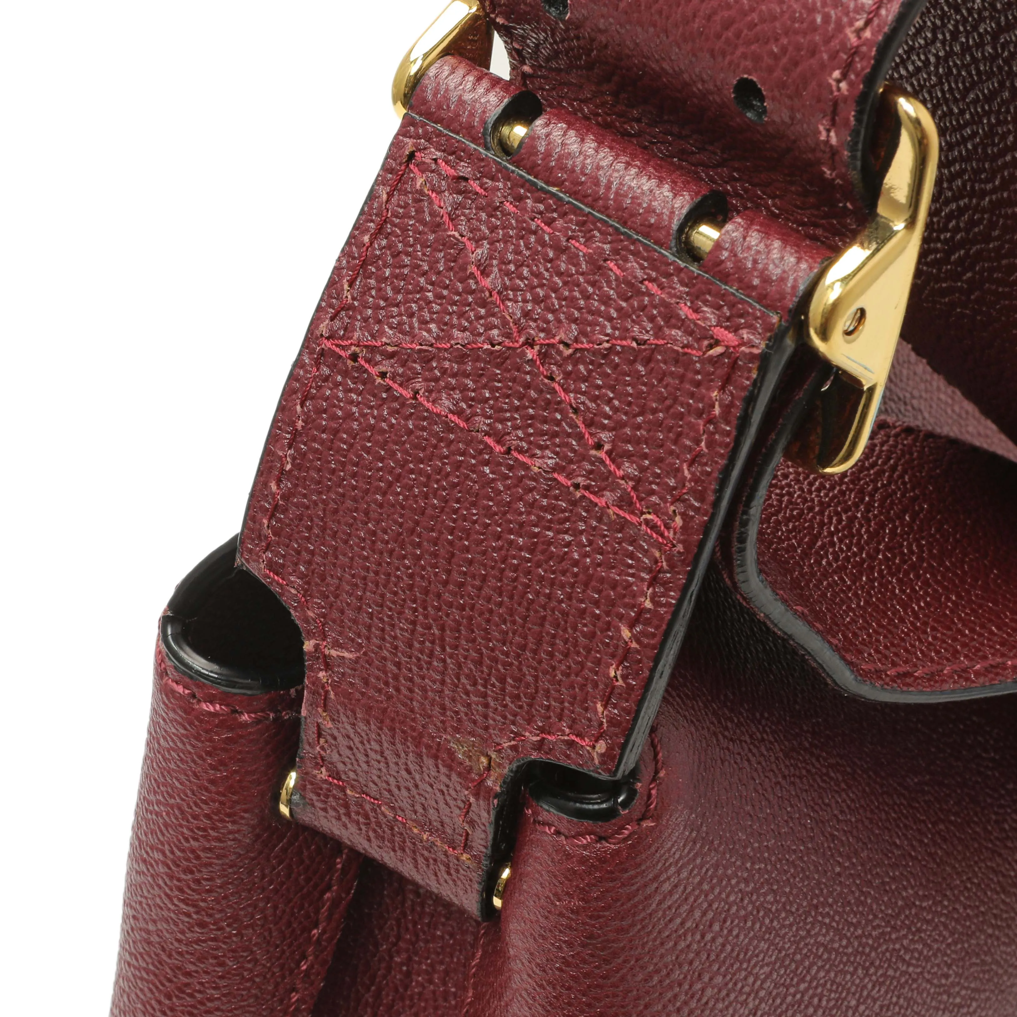 Burberry Burgundy Grained Calfskin Small Helmsley Crossbody