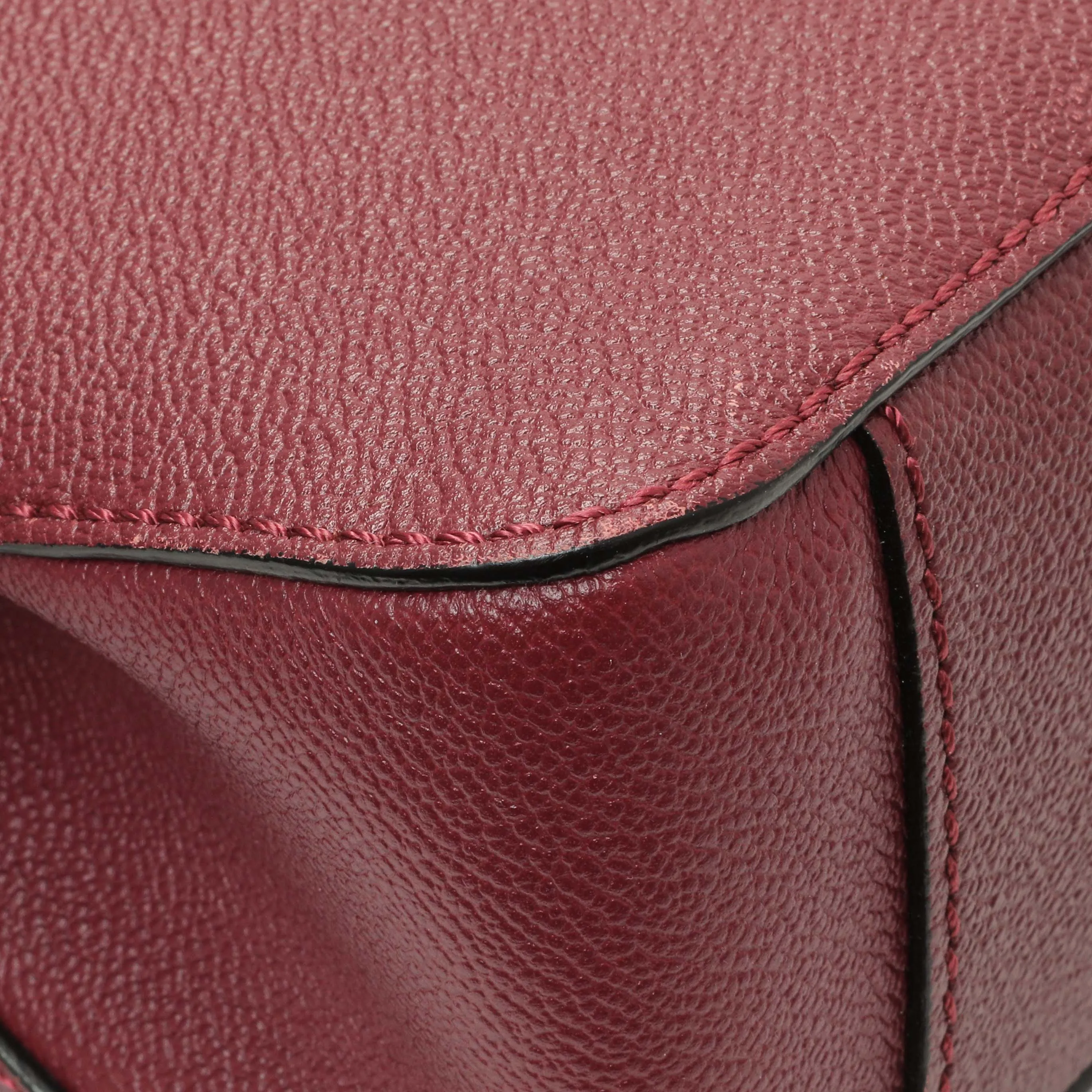 Burberry Burgundy Grained Calfskin Small Helmsley Crossbody