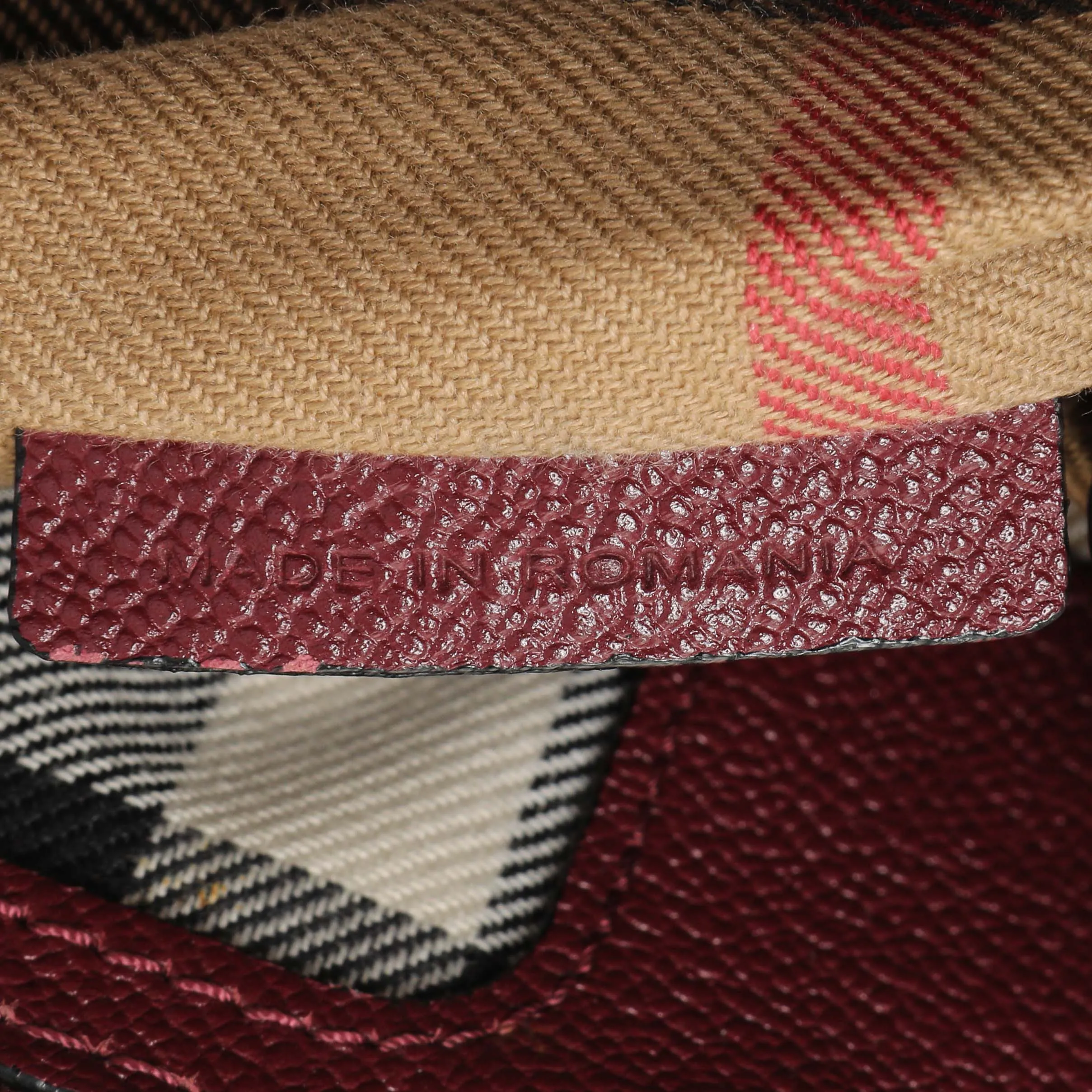 Burberry Burgundy Grained Calfskin Small Helmsley Crossbody