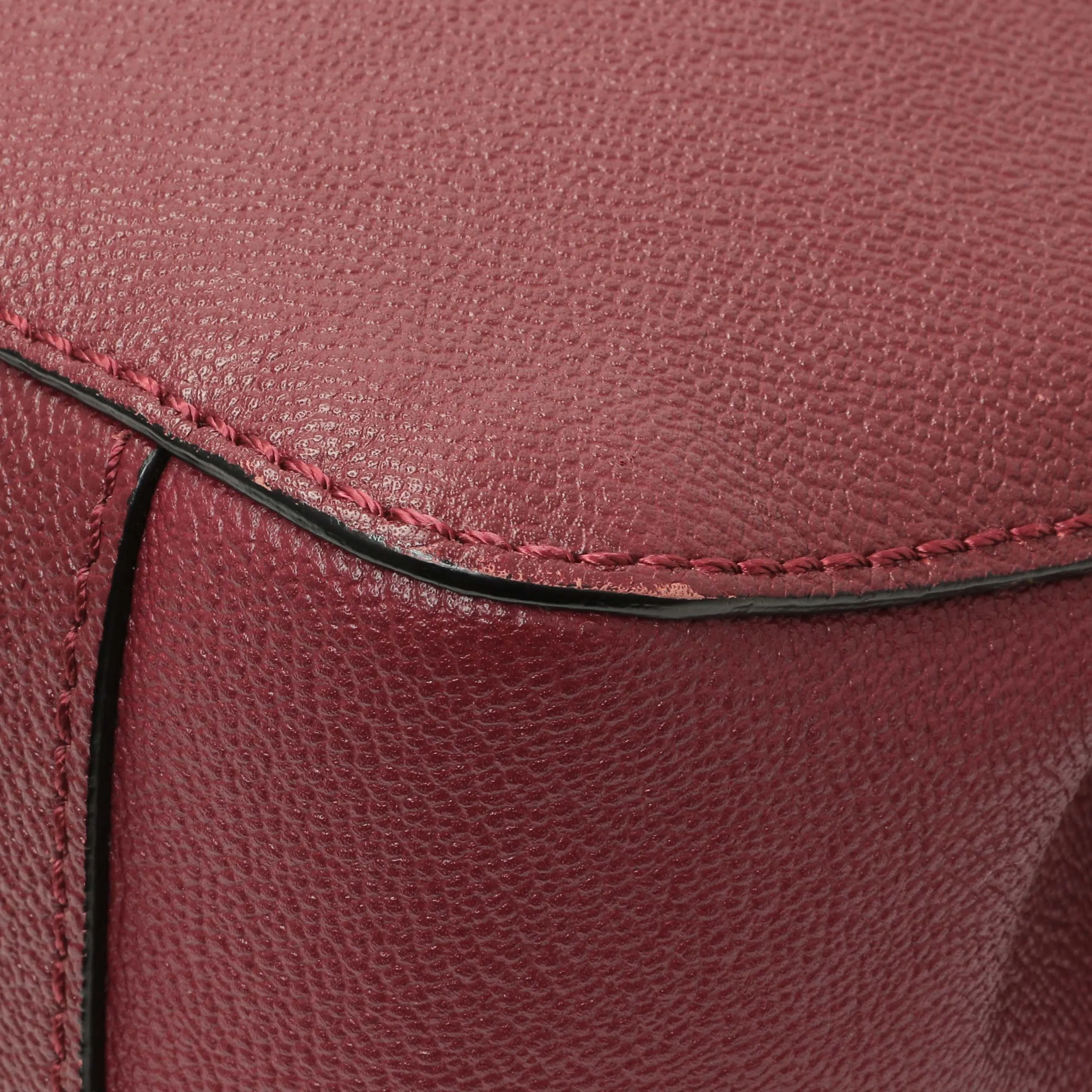Burberry Burgundy Grained Calfskin Small Helmsley Crossbody