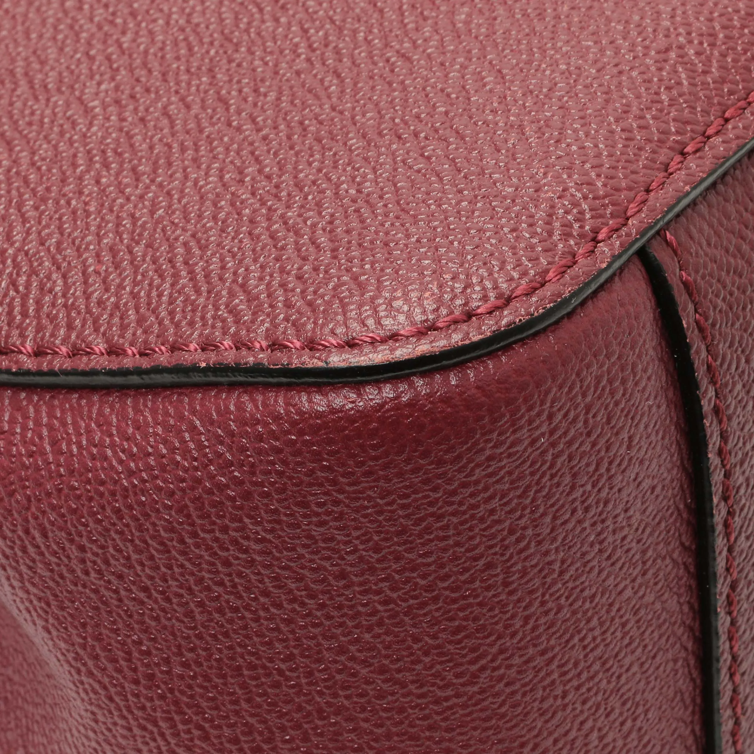 Burberry Burgundy Grained Calfskin Small Helmsley Crossbody