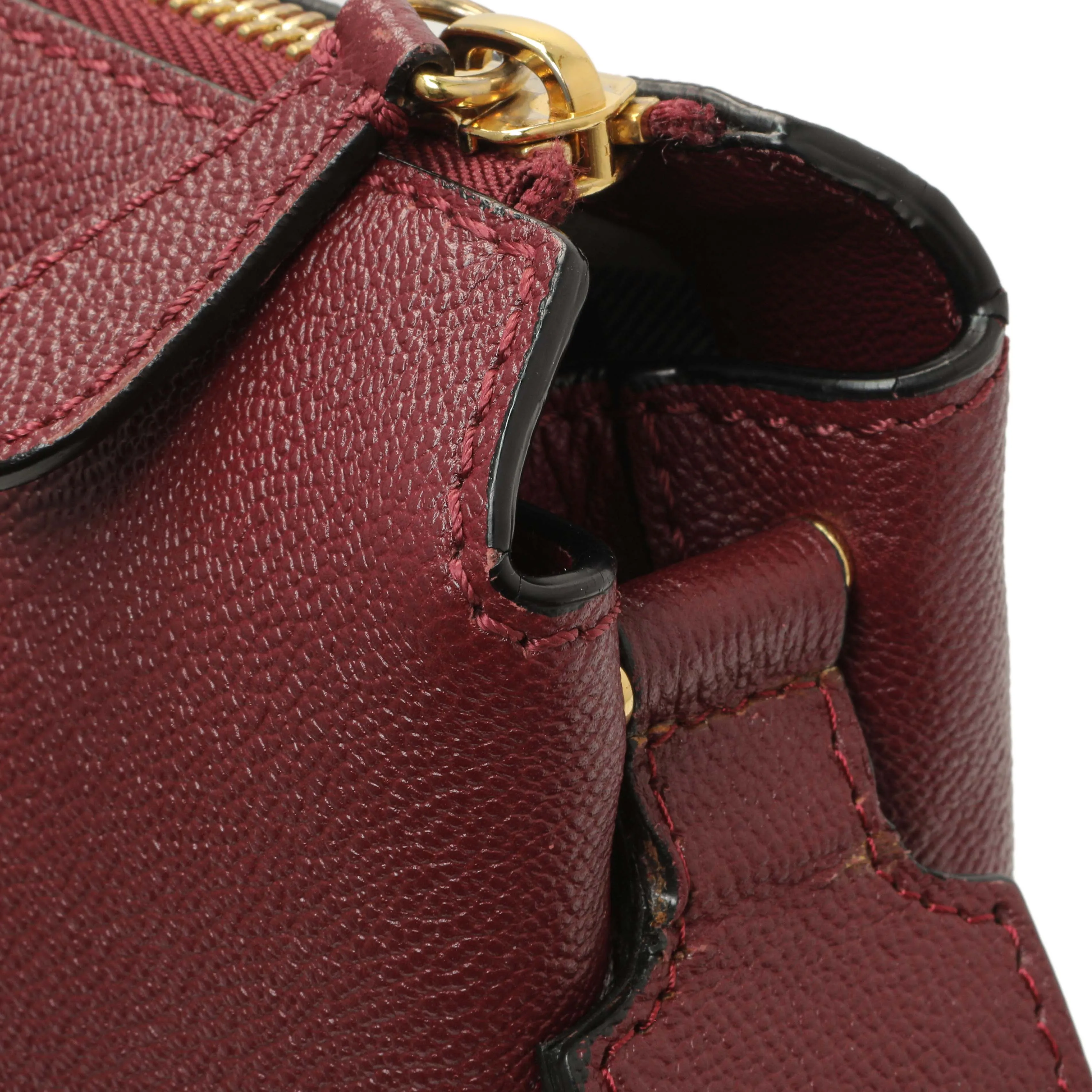 Burberry Burgundy Grained Calfskin Small Helmsley Crossbody