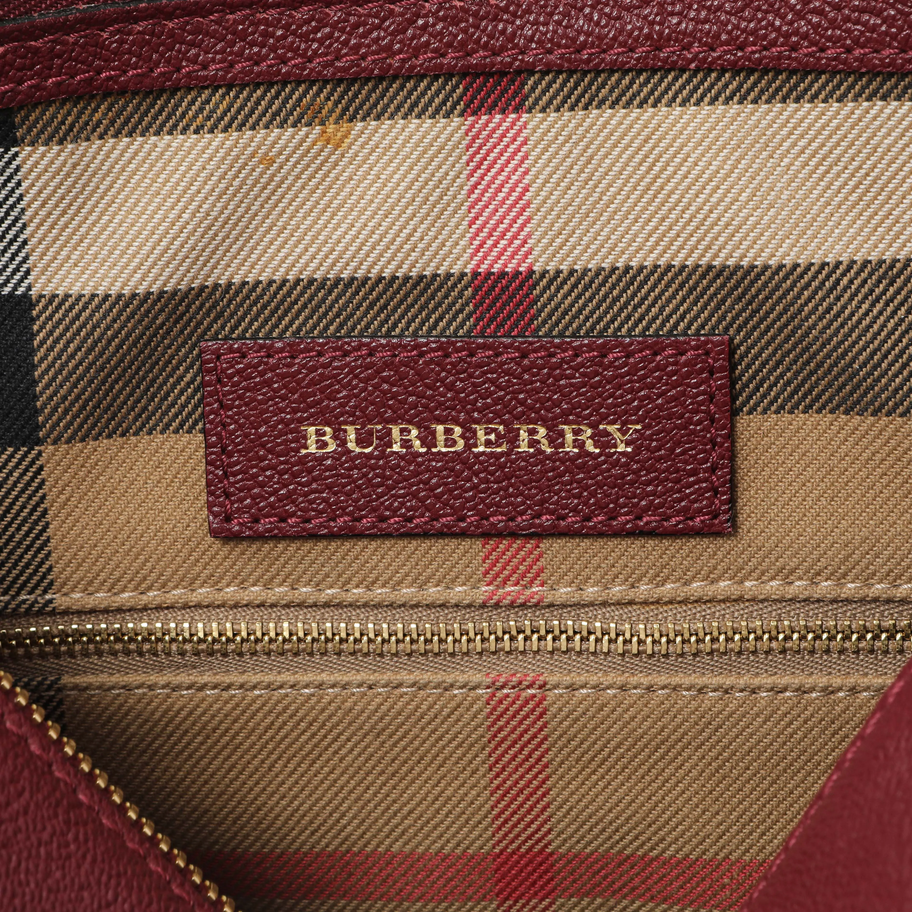 Burberry Burgundy Grained Calfskin Small Helmsley Crossbody