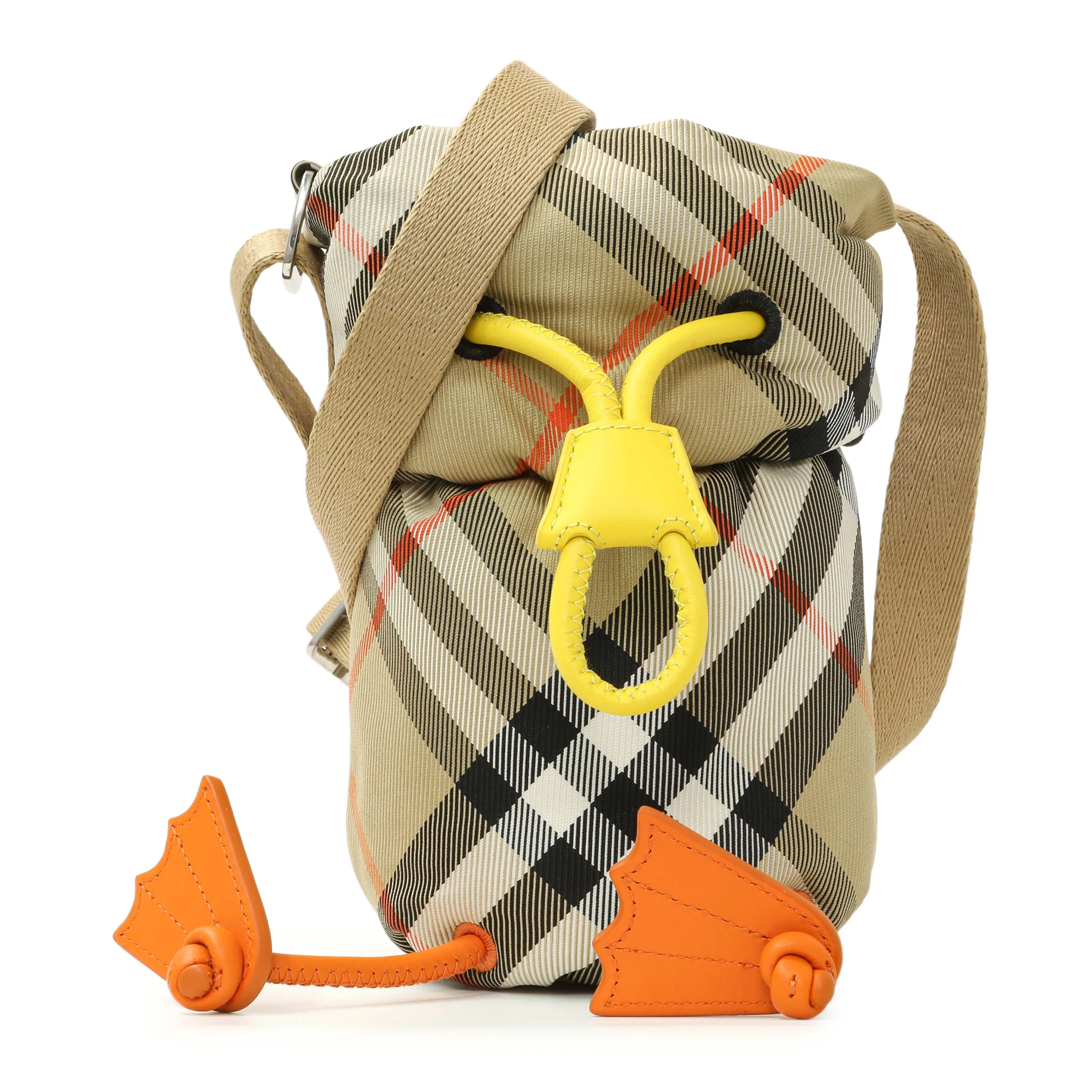 Burberry Sand Check Nylon Duck Bottle Holder