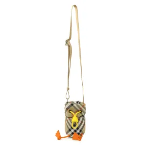 Burberry Sand Check Nylon Duck Bottle Holder