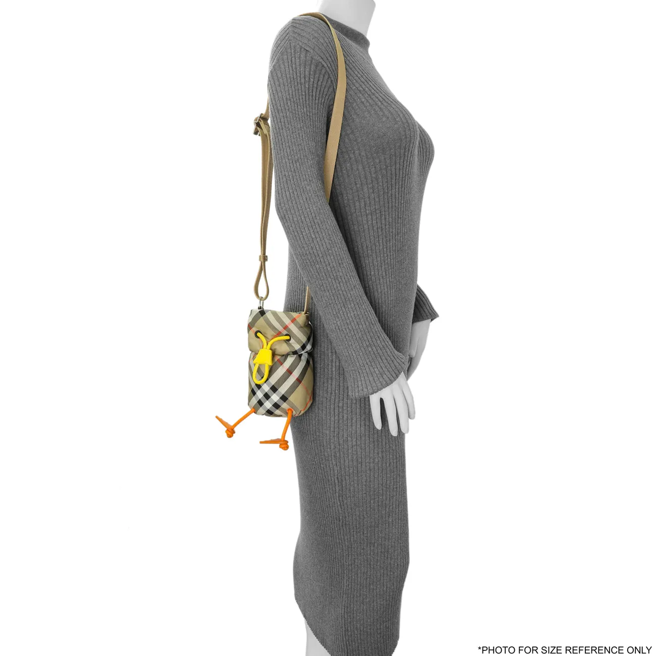 Burberry Sand Check Nylon Duck Bottle Holder