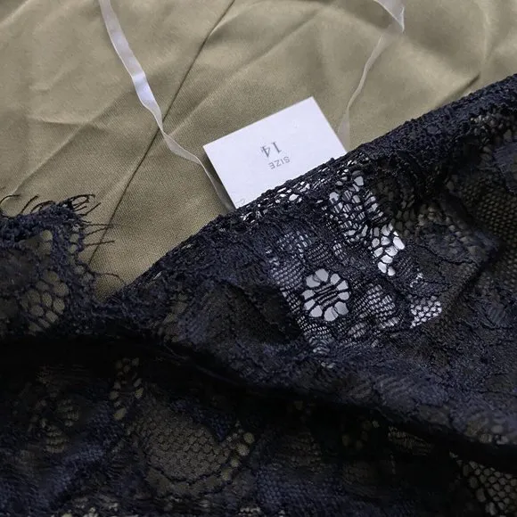 By Anthropologie Lace-Top Satin Chemise size 14 new with tag nwt