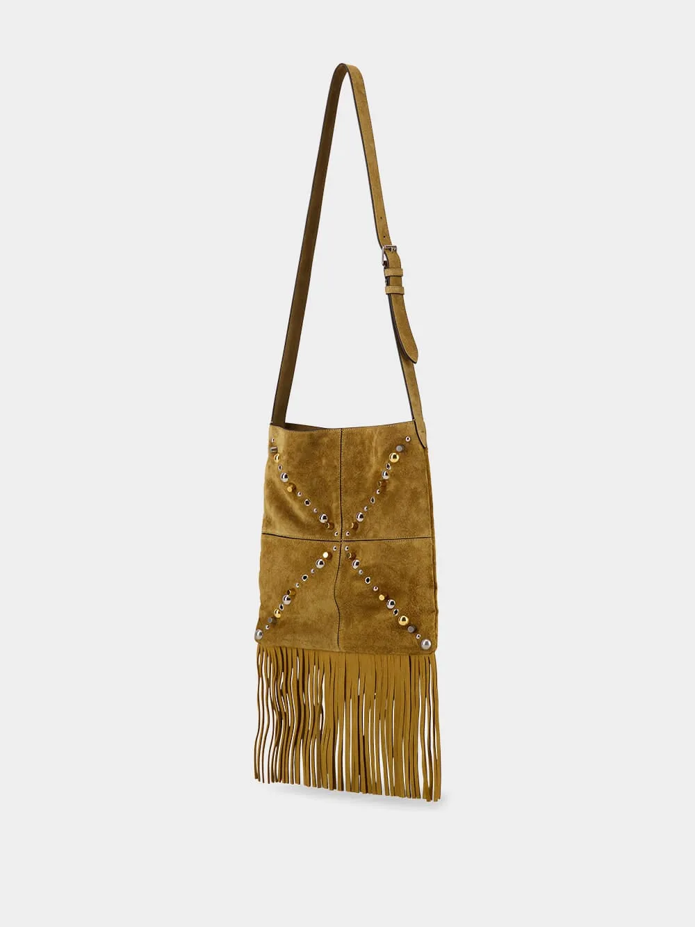 Camel Suede Nellcôte Fringe Shoulder Bag