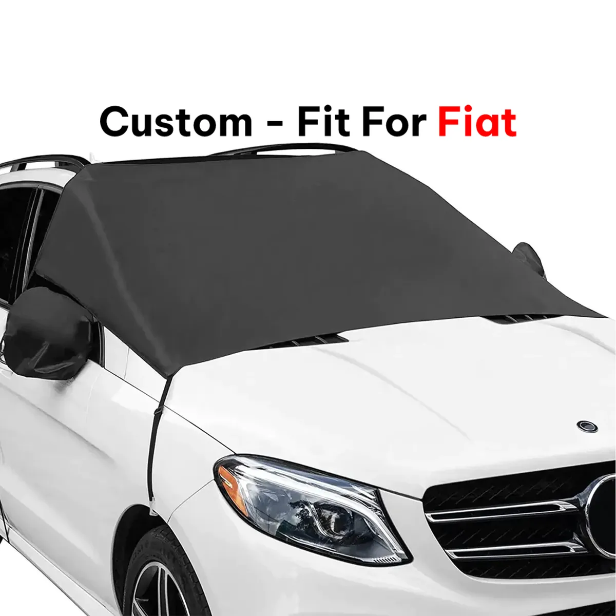 Car Windshield Snow Cover, Custom-Fit For Car, Large Windshield Cover for Ice and Snow Frost with Removable Mirror Cover Protector, Wiper Front Window Protects Windproof UV Sunshade Cover WAFT235