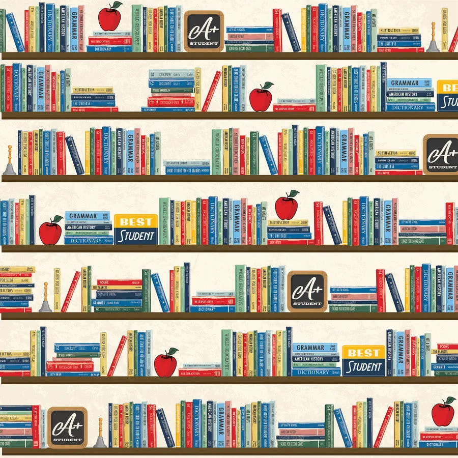 Carta Bella - Back To School - 12x12 Single Sheet / Bright Bookshelf