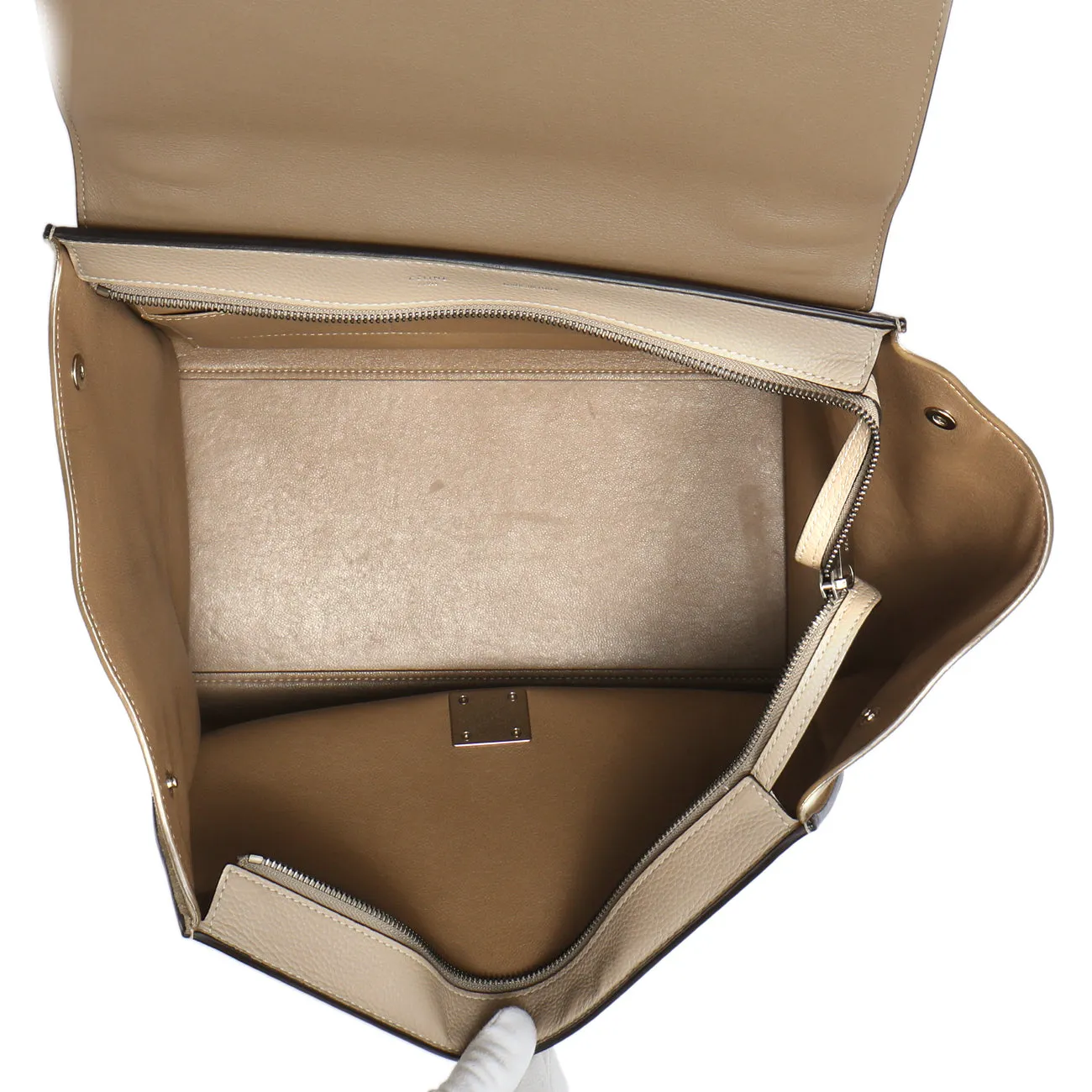 Celine Dune Drummed Calfskin & Suede Medium Trapeze
