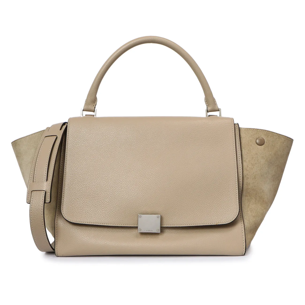 Celine Dune Drummed Calfskin & Suede Medium Trapeze