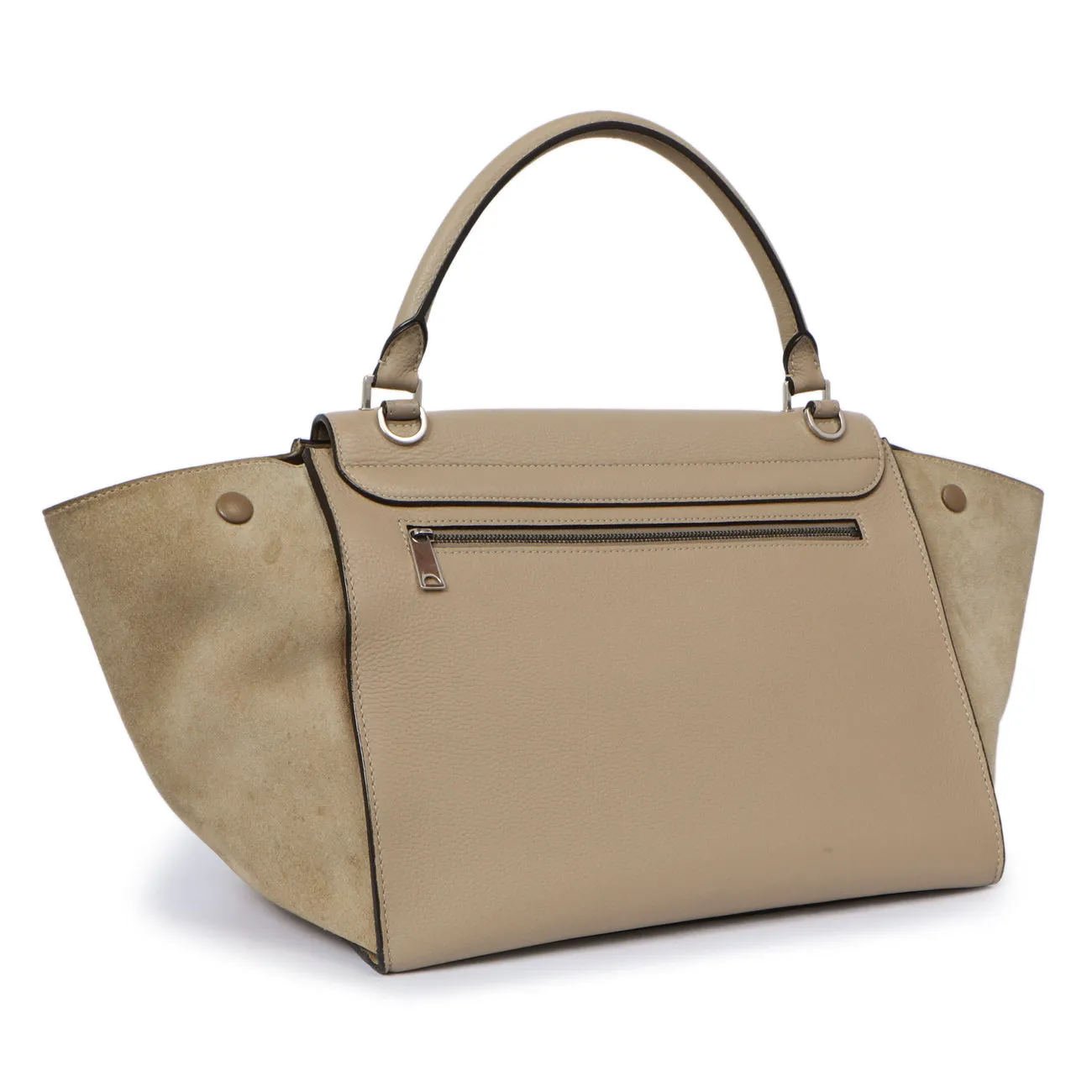 Celine Dune Drummed Calfskin & Suede Medium Trapeze