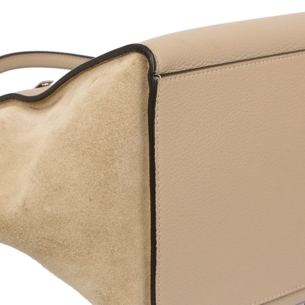 Celine Dune Drummed Calfskin & Suede Medium Trapeze